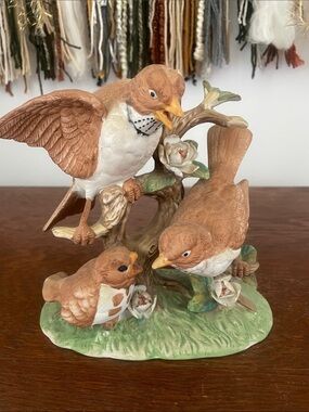 Ardco Decorative Bird Family Figurine - Porcelain Bird Sculpture